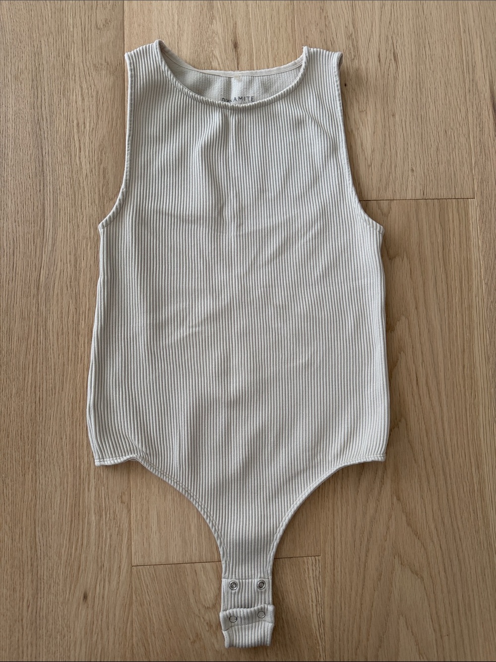 Dynamite Cream Ribbed Bodysuit